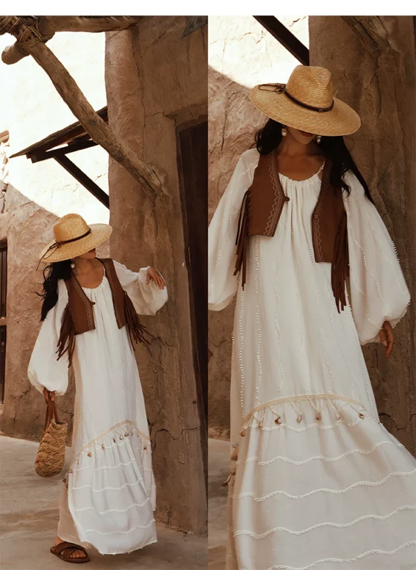 O1CN01j2sdw42D9k2Jq1vxj_78728567.webp Golden Dune Seashell Tassel Boho Maxi Dress
