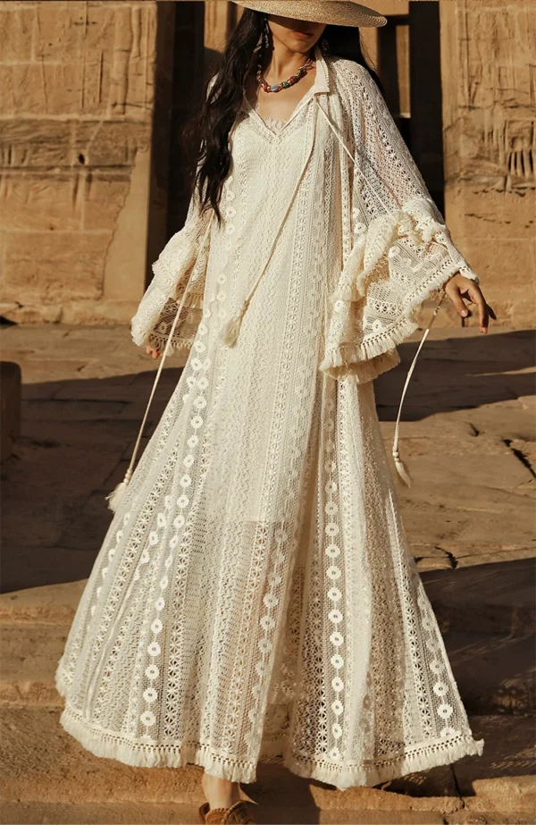 O1CN01ovW5nK2D9k8XU8WLQ_78728567.webp Desert Muse Whimsical Tiered Ruffle Bell Sleeve Lace Maxi Dress