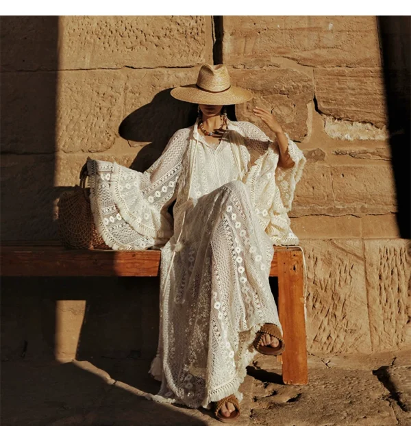 O1CN01tnzs9h2D9k8Y8woNb_78728567.webp Desert Muse Whimsical Tiered Ruffle Bell Sleeve Lace Maxi Dress