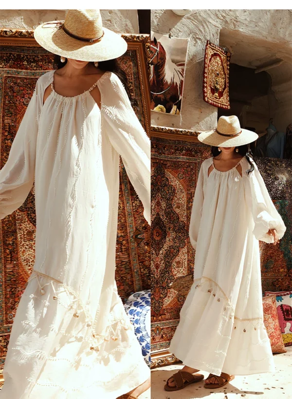 O1CN01xcFkeg2D9k2FMUihF_78728567.webp Golden Dune Seashell Tassel Boho Maxi Dress