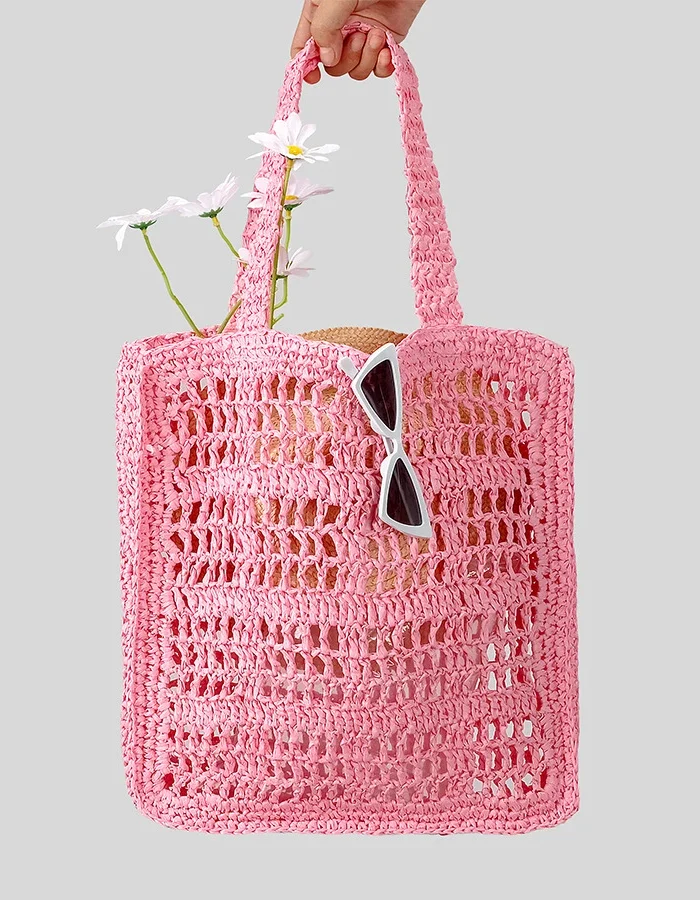 Artisan Woven Hollow Tote Bag