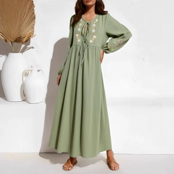 Willow Embroidered Boho Maxi Dress