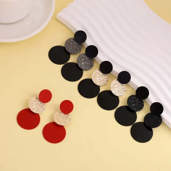 S053172ea35d14bc7acef7d62cdd792c46.webp Bold Geometry Textured Geometric Drop Earrings
