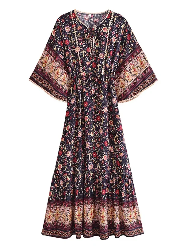S0571166f43284979a2675d813c5d507dP.webp Free Spirit Bohemian Dress with Flowing Sleeves and Floral Detail