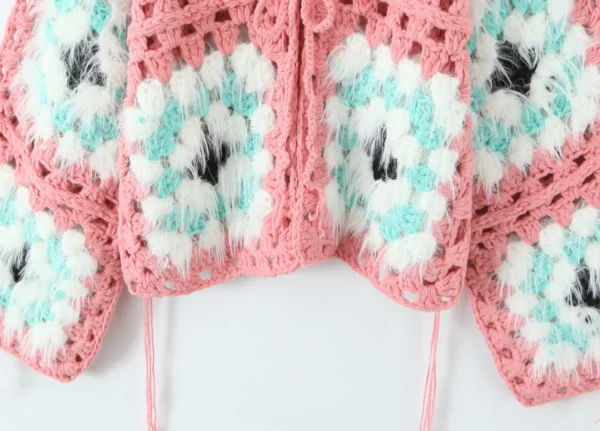 S084a019738384d3ca1d9161654428898f.webp Festival Finesse Tie-Front Boho Cardigan with Crochet Floral Details