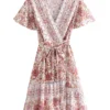 Summertime Flirt Floral Wrap Dress with Tie Waist