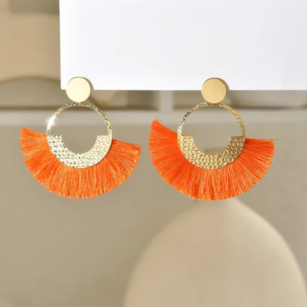 S0ae4b24d09084b778fa0a9ce519827e8W.webp Festival Spirit Fringe Hoop Earrings with Gold Accents