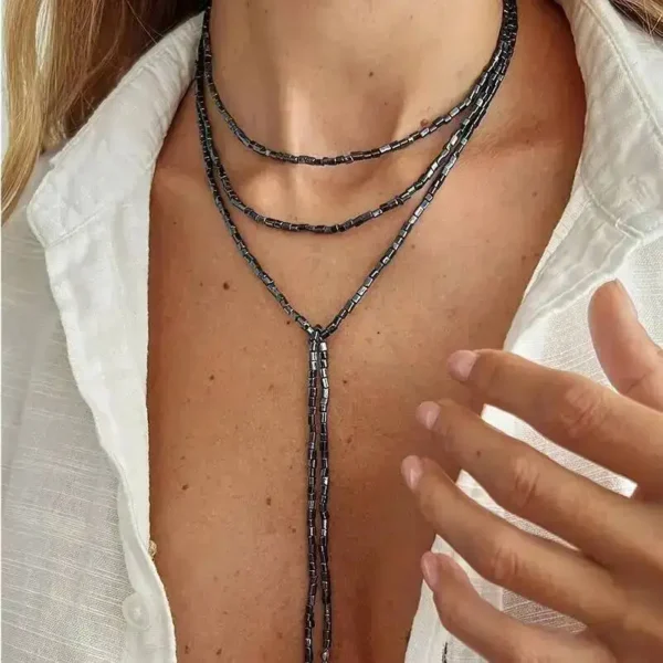 S142ff0d4d911419c9c829608a1c70a38U.webp Ethereal Echoes Layered Beaded Necklace with Adjustable Length