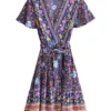 Summertime Flirt Floral Wrap Dress with Tie Waist