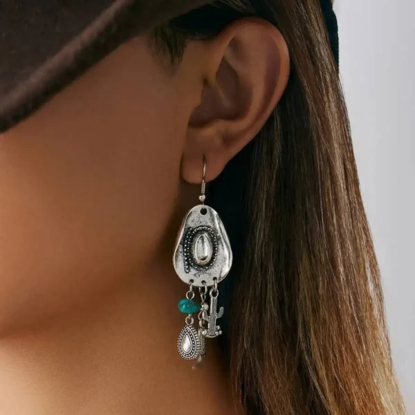 S155d5334d0944a17a7f56ca766875aceP.webp Cowgirl Spirit Silver Earrings with Cactus and Teardrop Charms