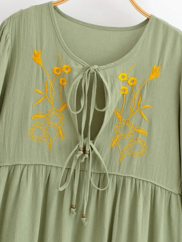 Willow Embroidered Boho Maxi Dress