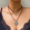 S1c1d3abf1f1b448ab1295d919a7a5908j.webp Savannah Whisper Bohemian Layered Choker Necklace with Turquoise Accent