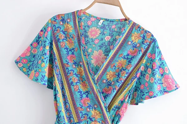 Summertime Flirt Floral Wrap Dress with Tie Waist