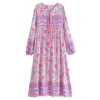 S1d126beb5c4e4fa390a66f0d53f8e7d41.webp Wilderness Boho Floral Bohemian Dress with Tassels and Tie-Front