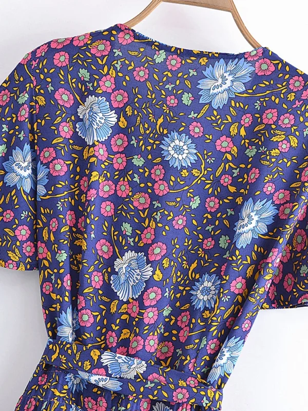 Summertime Flirt Floral Wrap Dress with Tie Waist