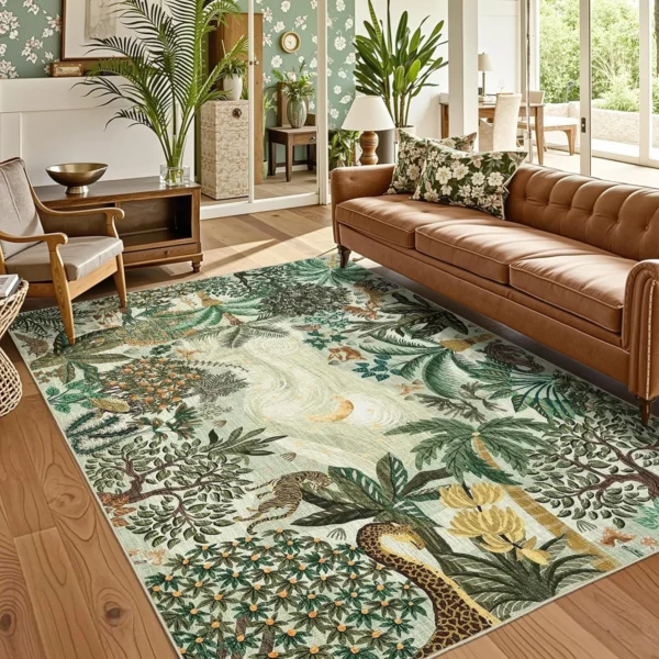 S1f9e6c219ce7475db3068aa73ff576540.webp Midnight Jungle Reverie Boho Rug