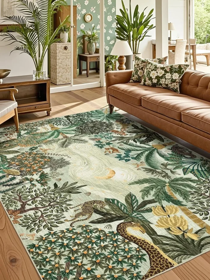 Midnight Jungle Reverie Boho Rug
