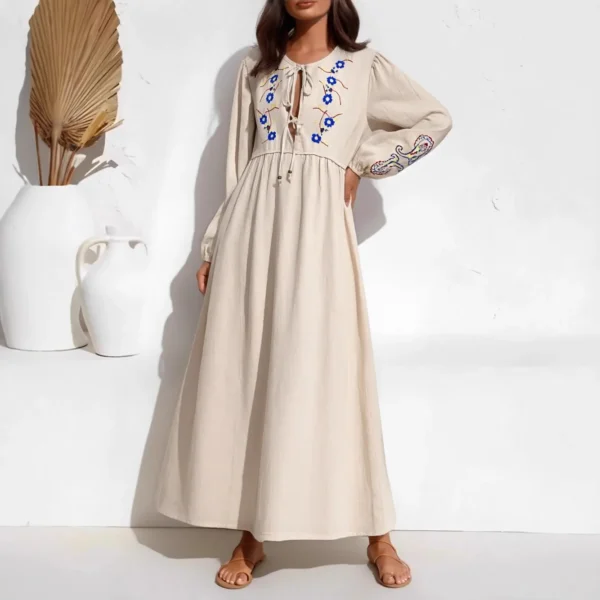 Willow Embroidered Boho Maxi Dress