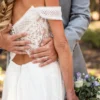 Thistle Grove — Draped Neckline Boho Wedding Dress in Crochet Lace – Spirit & Rebel