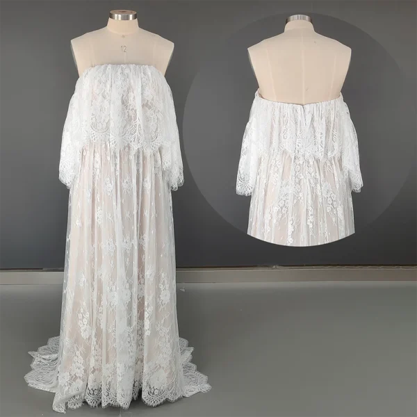 S22406f5b5ea04ae8a5a1162358b2b41eh.webp Isla Lace Off Shoulder Two Pieces Wedding Dress
