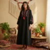 S22621fc702b042ffb611ad78352f92e3p.webp Folk-Inspired Embroidered Boho Maxi Dress | Tassel Tie & Puff Sleeves