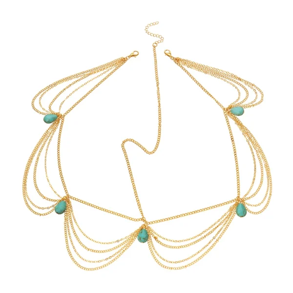 S257665c0943140f3885dc2b649127134T.webp Festival Dreams Layered Bohemian Gold Head Chain