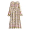 S260544a085dd41138ac68b22389092d9x.webp Wilderness Boho Floral Bohemian Dress with Tassels and Tie-Front