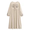 Butterfly Embroidered Boho Maxi Dress