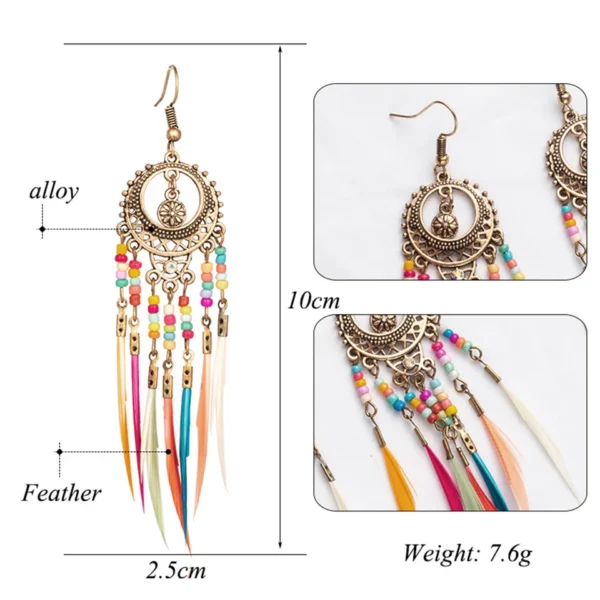 S26fd3f34ae324c8c9debf626dfc7f1f7C.webp Dreamcatcher-Inspired Boho Earrings with Colorful Bead Accents