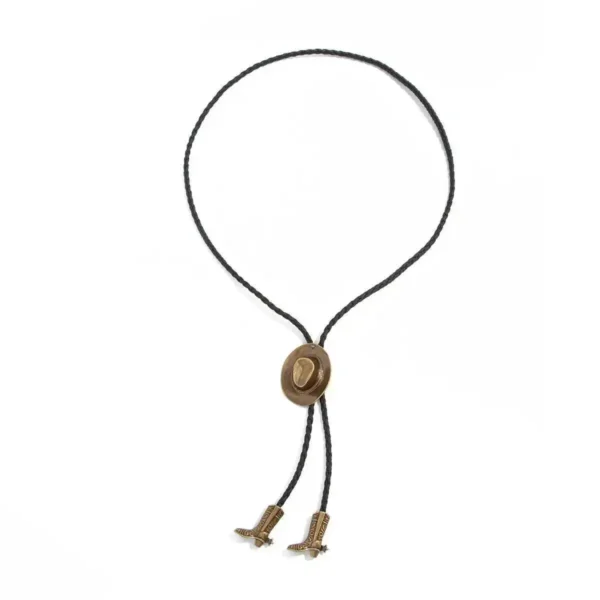 S2c149cb22cf446fb92c711dcb9bbbd1bh.webp Frontier Adventure Western Bolo Tie with Hat and Boot Accents