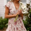 Summertime Flirt Floral Wrap Dress with Tie Waist