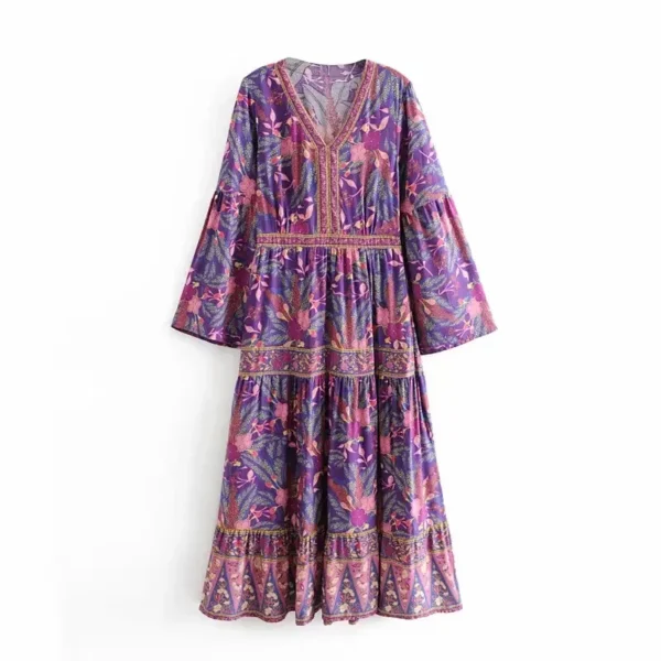 S3038cf1c75ec4e7680209313c860f6f8g-2.webp Desert Blooms Boho Floral Tiered Dress with Bell Sleeves