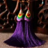 S30bf579cf94544a2a920937e2eed8178D.webp Oriental-Inspired Boho Earrings with Colorful Tassel Design