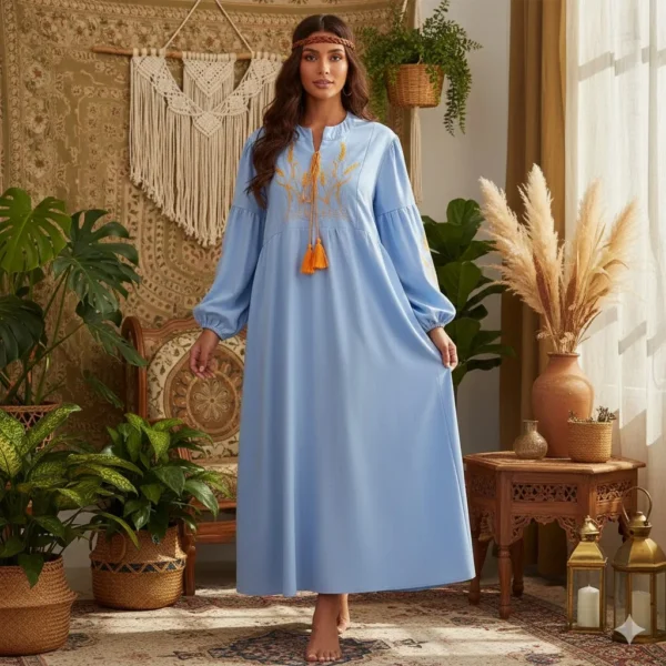 S32558148b7e245b88b627aec35dc5b600.webp Wheat Stalk Boho Embroidered Maxi Dress