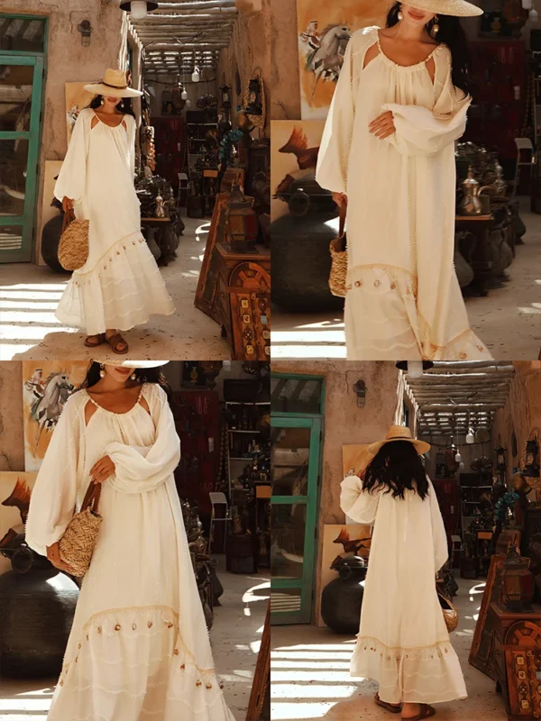 S32baa31e48a3458fa23ca25d2d2efacb3.webp Golden Dune Seashell Tassel Boho Maxi Dress