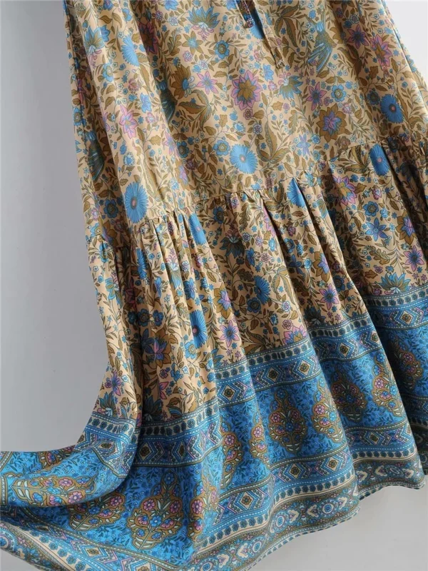 S36ccd73f68e94b9db09292cf25e6660ar.webp Free Spirit Bohemian Dress with Flowing Sleeves and Floral Detail