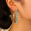 S370e3e6aa4fb42f08901cfdf2275689bu.webp Western Chic Stone Hoop Statement Earrings