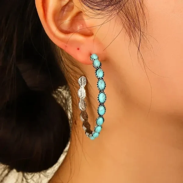 S370e3e6aa4fb42f08901cfdf2275689bu.webp Western Chic Stone Hoop Statement Earrings