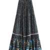 S3acb07f762e44c71b308fa68ff5b8ffaM.webp Harmony Flows Bohemian Floral Maxi Skirt with Tiered Design