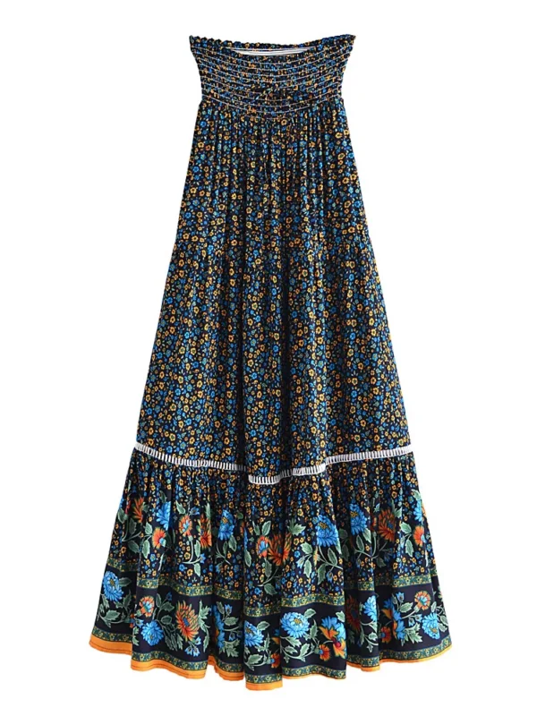 S3acb07f762e44c71b308fa68ff5b8ffaM.webp Harmony Flows Bohemian Floral Maxi Skirt with Tiered Design