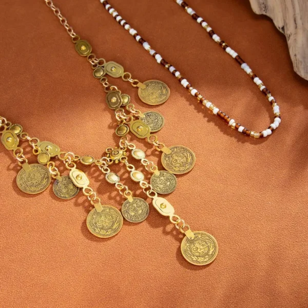 S3d9cb1dd37df4cd9afd71a2d5d680b73y.webp Festival Harmony Bohemian Coin Necklace Set with Bead Accents