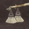 S3efad3e57b53467eb36517776f199f23f.webp Odyssey Dangle Boho Tassel Earrings with Geometric Metal Accents