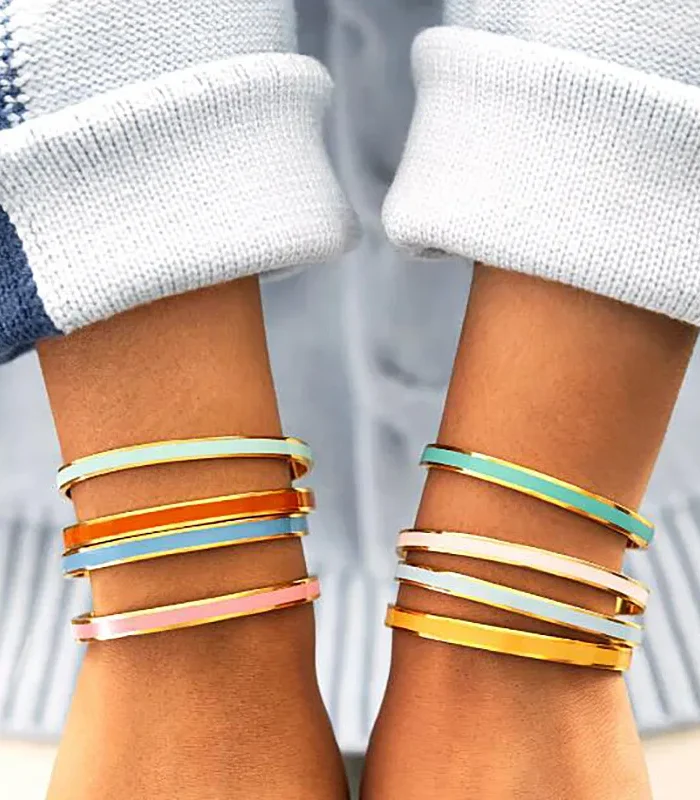 S3fb5610c46b3473c9418e98b8e6495c68.webp Vibrant Groove Colorful Enamel Bangle Bracelets Slip-On Style