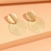 S41dbc5f7ed724209bd5d9439c727aba5h.webp Golden Mirage Textured Disc Statement Earrings