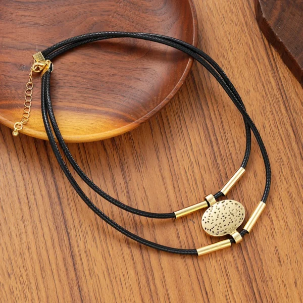 S426cd4ab61854e3e9c025e969ed5ae60y.webp Earthbound Textured Pendant Necklace and Bracelet Set