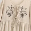 Butterfly Embroidered Boho Maxi Dress