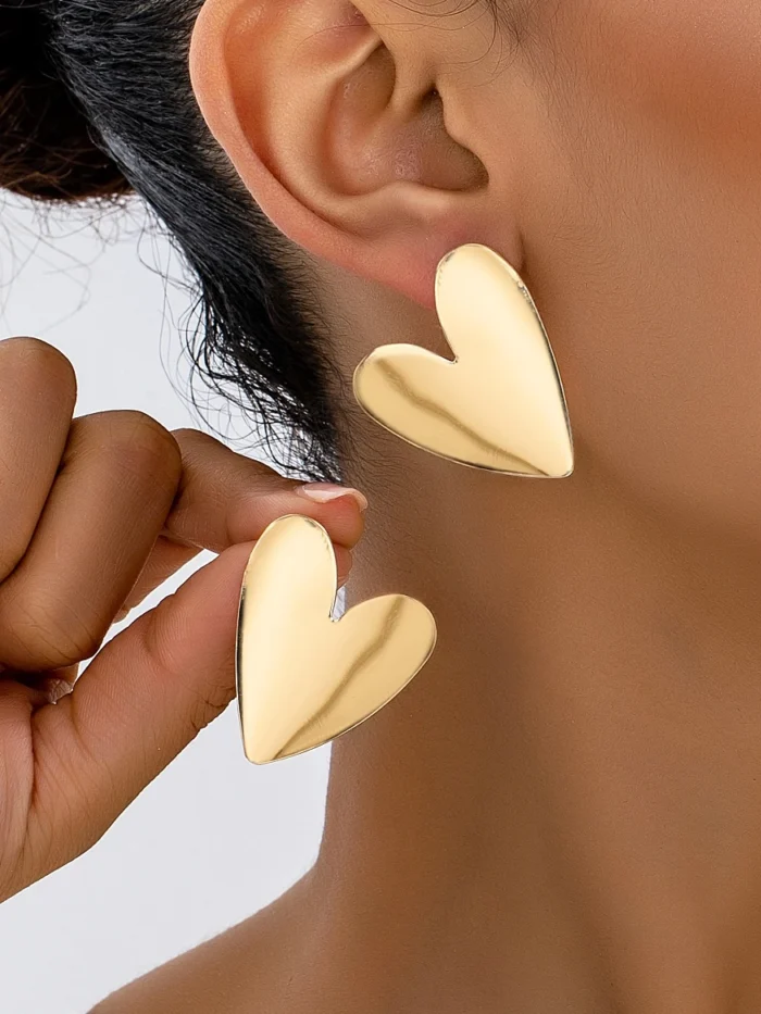 Sculpted Heart Statement Earrings