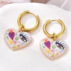 S46f3bfda5cef45d5a2159e9f26d50c1cW.webp Color Rush Artistic Hoop Earrings with Heart Dangles