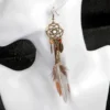 Spirit Tribal Vintage Dream Catcher Feather Earrings with Bohemian Accents