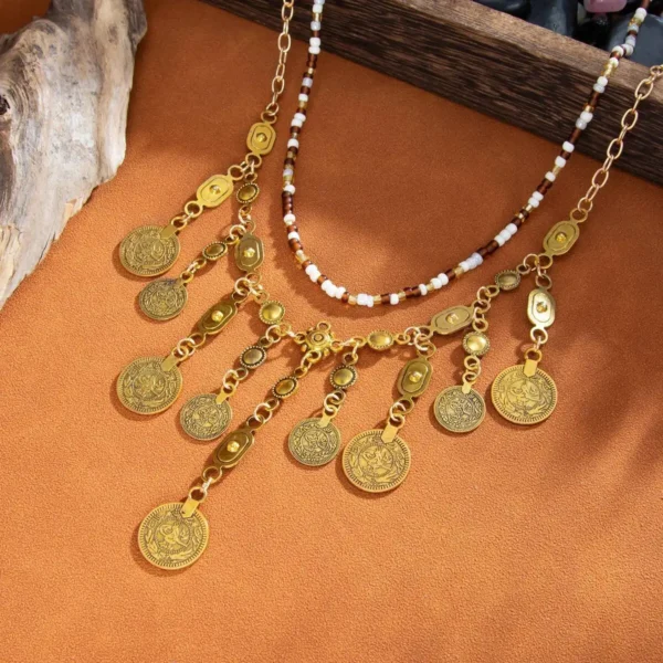 S4d3d460cfdac43b19a44d6112af7ef1cu.webp Festival Harmony Bohemian Coin Necklace Set with Bead Accents